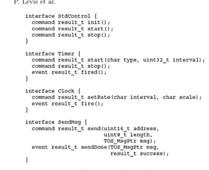 Fig. 3. Sample TinyOS interface types