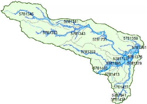 Figure 3.  Subwatershed 120902050408 and its associated reach catchments. 