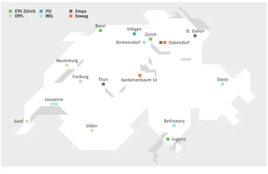 Fig. 3: The current regional embedding of the ETH Domain institutions