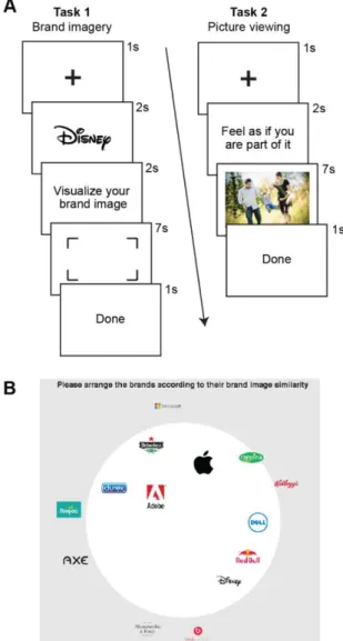Figure 2.3 Procedure of scanning task (A) and screenshot of multiple arrangement task (B) 