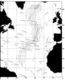 Figure 3:   Seamount distribution in the North Atlantic  (Epp, D. and Smoot, N.C. (1989)