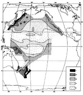Figure 5 (5) Quantitative distribution of zoobenthos in the Pacific Ocean. Biomass(g.m