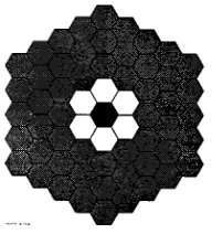 Fig. 1.Frequency-reuse “exclusion zone” employed by the LOLIA andLOMIA. This cell layout also demonstrates the nonuniform traffic conditionsused in the forthcoming performance comparisons, exhibiting a traffic “hotspot” in the central cell (black) and a “w
