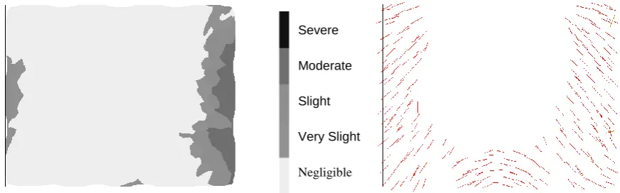 Figure 13:  Damage category and crack pattern for party wall above tunnel centreline 