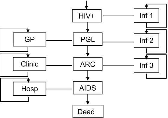 Figure 10. Three parallel processes in the AIDS simulation 