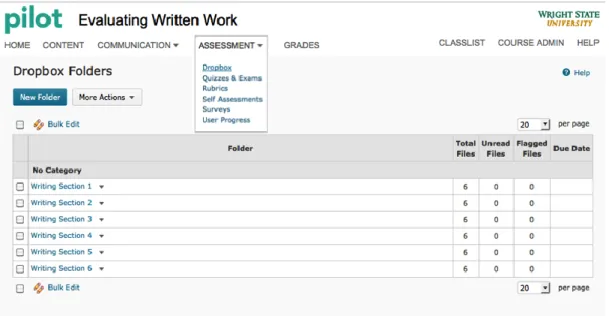 Figure A-1. Participants accessed experimental essays through the assessment menu in  the LMS