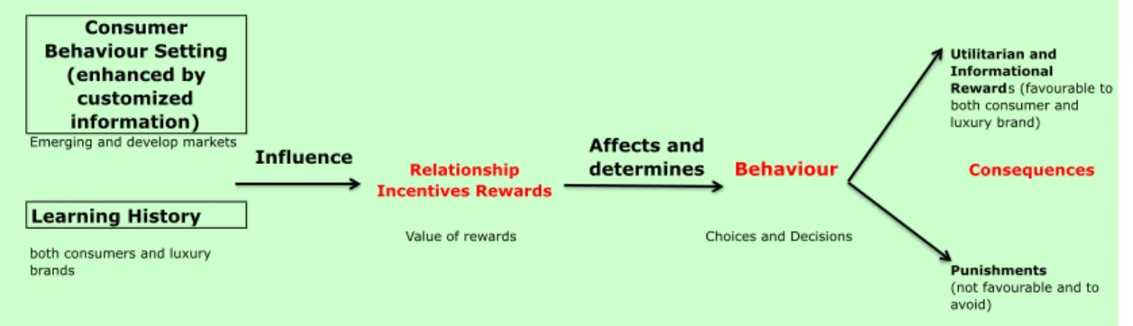 Figure	12	shows	that	the	ongoing	provision	of	customized	information	enhances	the	 consumer	 behaviour	 setting	 and	 learning	 experiment.	 Customized	 information	 can	 also	 affect	 the	 creation	 of	 reward	 value.	 A	 reward’s	 value	 depends	 on	 the