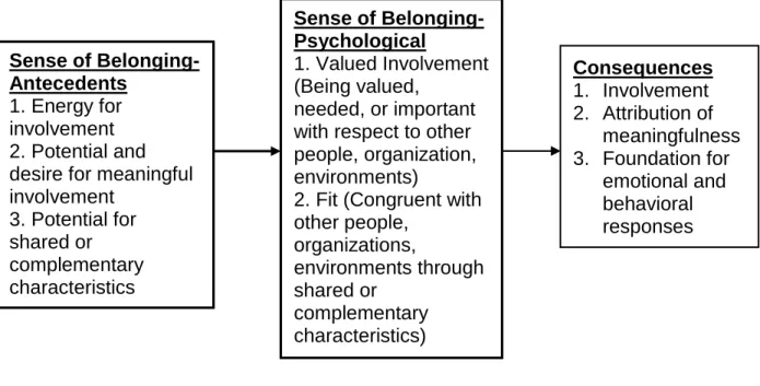 Figure 2. A Concept Analysis of Sense of Belonging (Hagerty et al., 1996, p. 236) Sense of 