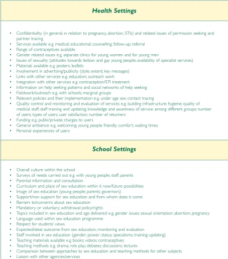 Table 3: Suggested interview and focus group discussion topics