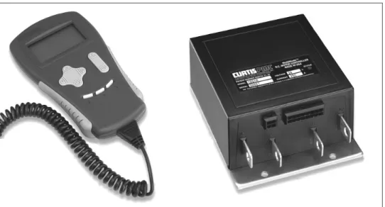 Fig. 1   Curtis 1207B  electronic motor  controller and 1311  handheld programmer.