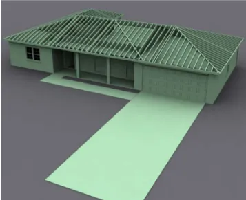 FIG 6: Rendered images of the 3BR house using in 3DS Max 