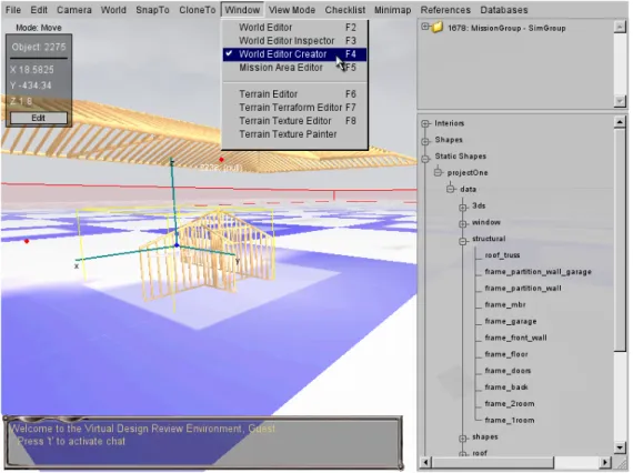 FIG 8: Launching the World Editor Creator for the scene building in the VDRS 