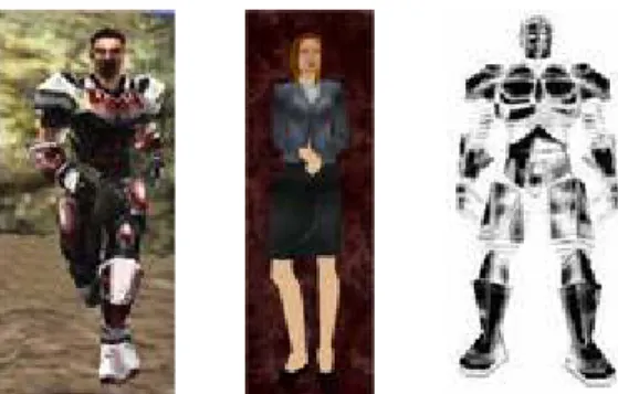 Figure 4: Samples of `avatars' in Unreal Tournament based engine 