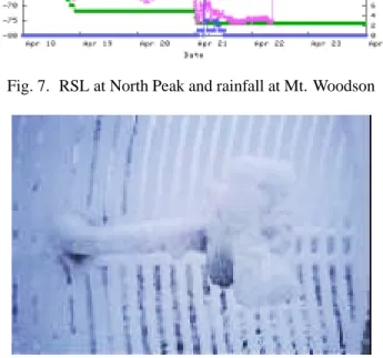 Fig. 8. Snow and ice on a grid antenna at the La Jolla relay