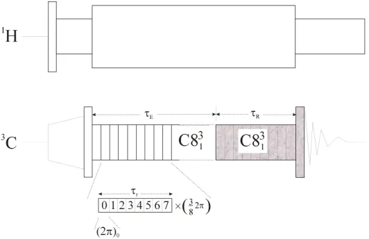 Fig. 3 Radio frequency pulse sequence for double quantum filtered measurements of dipolar  couplings using C831