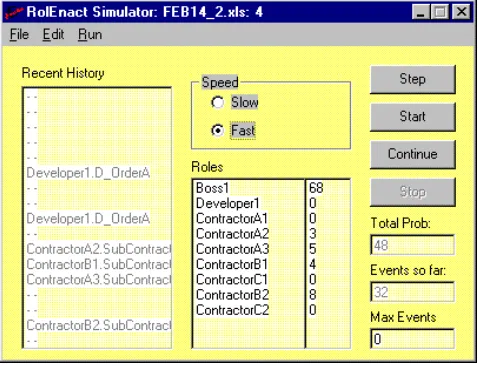 Figure 3: The RolEnact Simulator