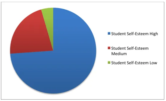 Figure 1 - Percentage of students with high, medium, and low self-esteem 