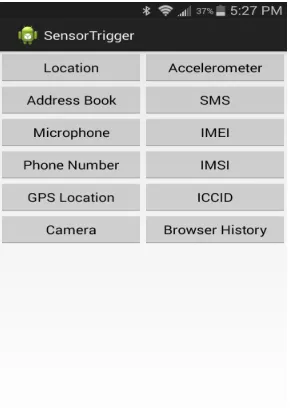 Figure 3.8: SensorTrigger application display.