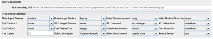 Fig. 1. Problem description section of the Audio Advisor application GUI