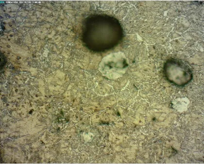 Figure 4.3. Austempered at 307°C with salt bath agitation, magnification 200x 