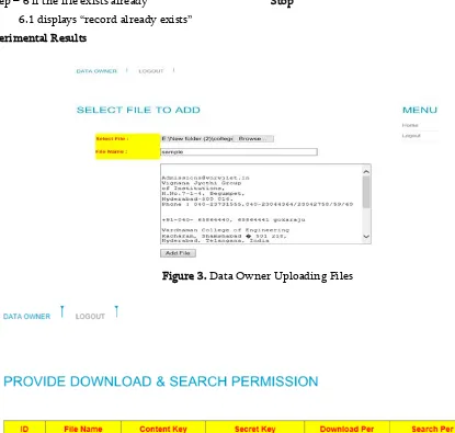Figure 3. Data Owner Uploading Files 