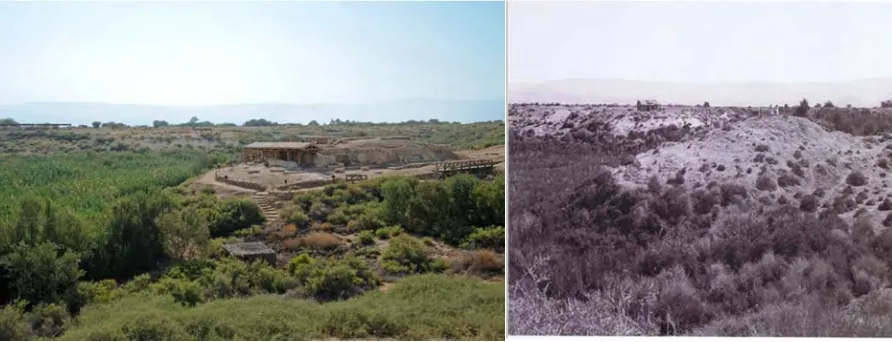 Figure 5. Photo of Elijah's Hill A- before excavations/ B-after excavations. 