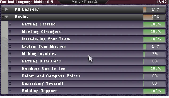 Figure 8: Menu (PSP)
