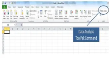 Figure 1. Data Analysis ToolPak command 