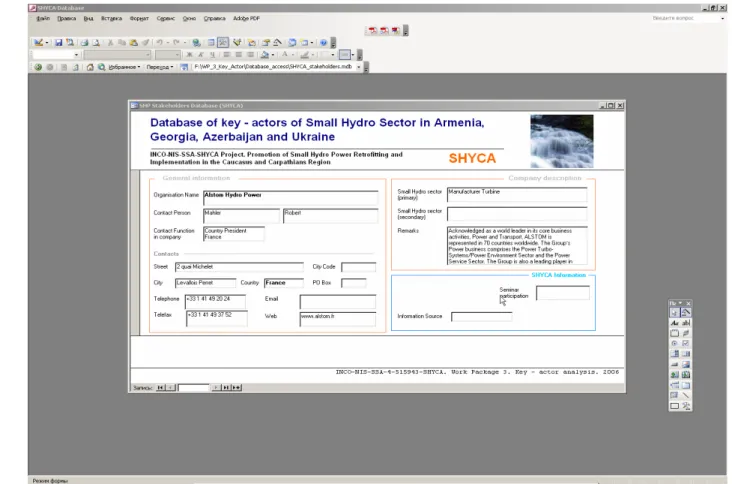Figure 5. Key-actors general form 
