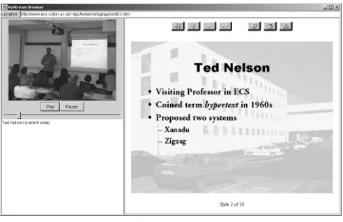 Figure 1: The TLS Client.Links from the semi-nar video resolve to the presentation slides in thissimple scenario