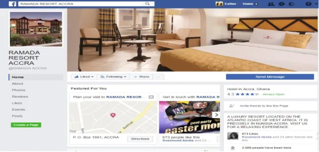 Figure 15: Facebook Account of Ramada Resort, Accra 