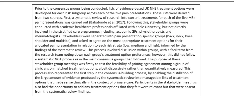 Table 2 Vignettes of patients at low, medium and high risk: Descriptions of typical patients subgrouped as low, medium and highrisk of persistent disabling pain