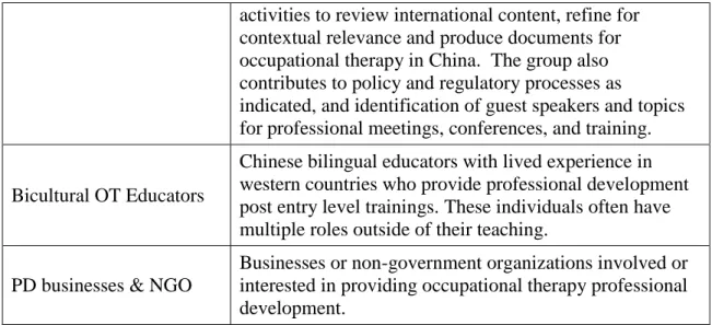 Table 4.2. The Professional Development Producers in China   Focus Group  