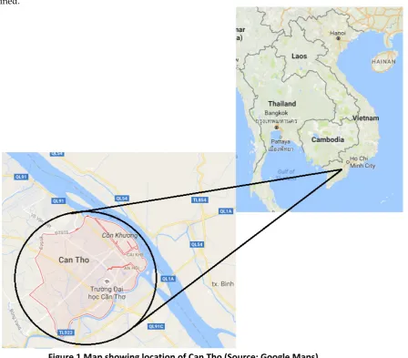 Figure 1 Map showing location of Can Tho (Source: Google Maps) 