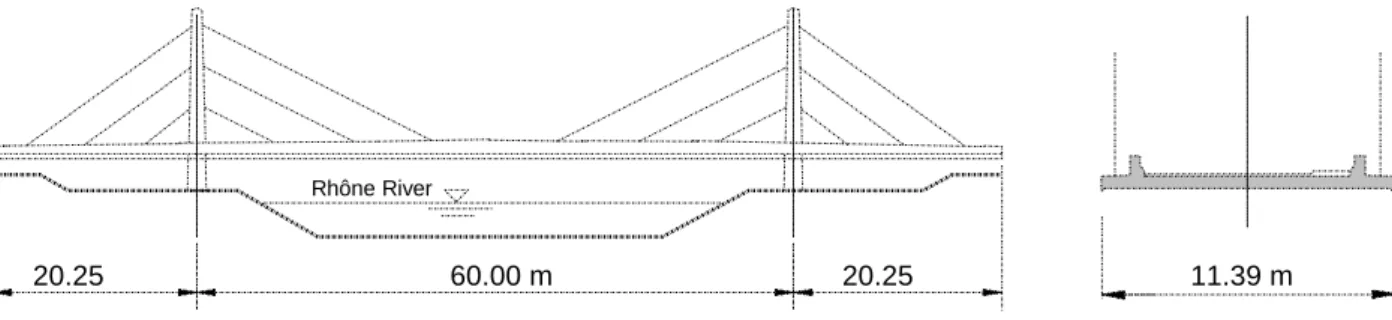 Figure 1: Geometry of the Riddes-Leytron bridge