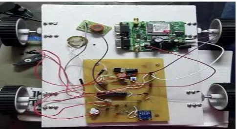 Figure 5 shows the Prototypic Model of the Vehicle. Whenever any accident occurs mean piezoelectric detects the vibration and sends the information to the microcontroller , by using GPS, we will get particular location where the accident occurs, then GSM s