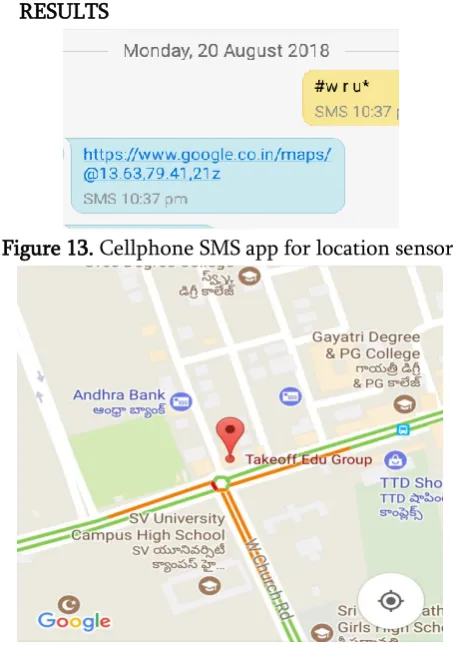 Figure 13. Cellphone SMS app for location sensor. 