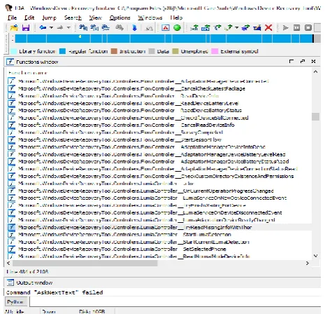 Figure 3.  Winodws Device Recovery tool call stack 