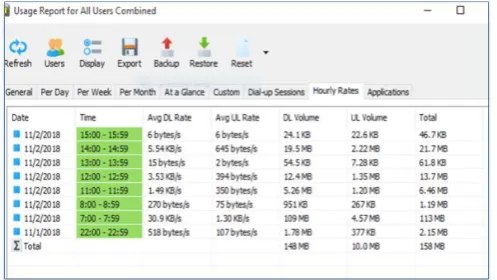Figure 6: A Usage report for all users on Hotspot  