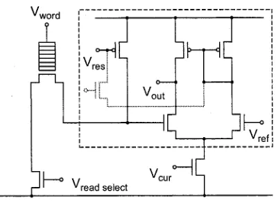Fig. 6.Possible refresh organization for the LSEM memory cell. The topleft corner displays the (simplified) memory cell