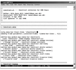 Figure 4.4. Emacs as a Construct application. OHP-Nav anchors are shown as underlined text.