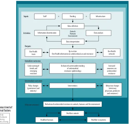 Fig. 1. Logic model of a generic One Health surveillance system for antimicrobial resistance