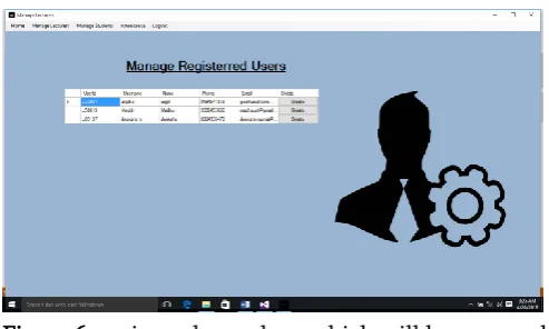 Figure 6. registered user data, which will be managed 