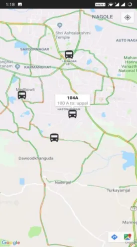 Figure  6. Map page for bus notification system 