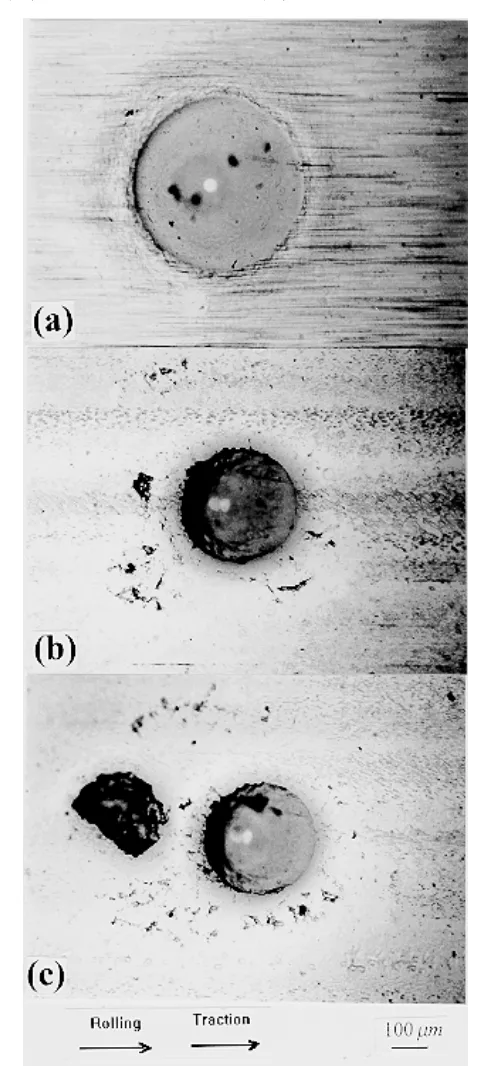 Fig. 4  Progression of Damage around a ConicalDent.