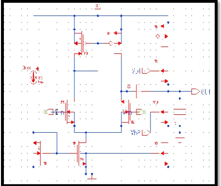 Figure 6. Schematic of Folded Cascode Op-Amp 