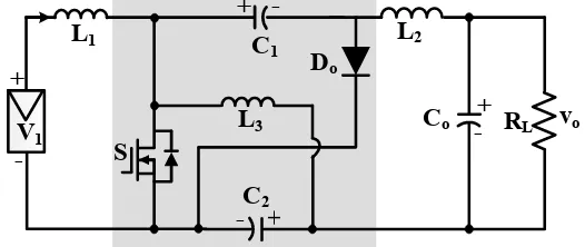 Figure 1. Topology of proposed novel Cuk DC-DC converter 