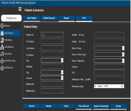 Fig 2: The Patient Registration Page 