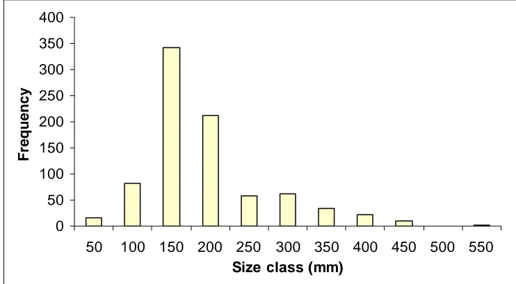 Figure 19 Overall size frequency histogram for fish trap catches Figure 19 Overall size frequency histogram for fish trap catches 
