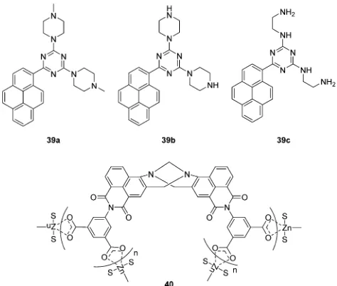 Fig. 21Structures of the fluorescent chemosensors 39a–c and 40.